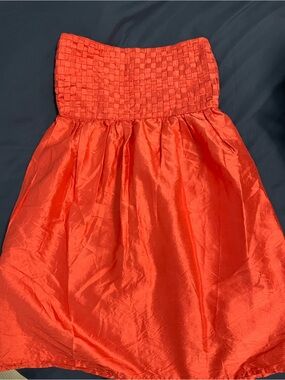 Calypso St. Barth Strapless Red Woven-Bodice Party Dress